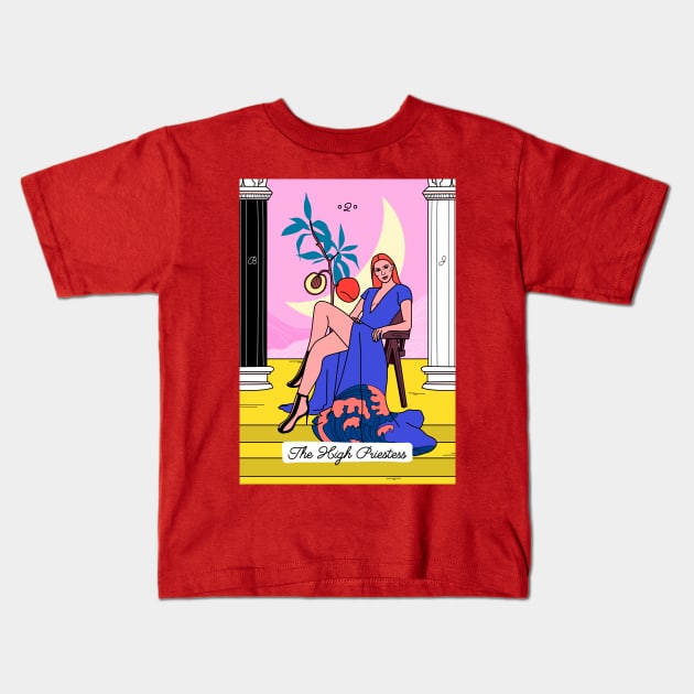 Tarot - The high priestess Kids T-Shirt by magyarmelcsi